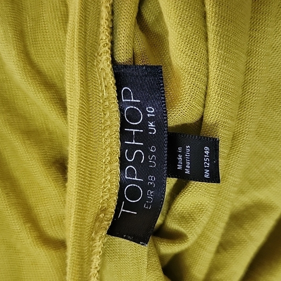 Topshop Slouchy Blouse 6 Mustard Yellow - Picture 2 of 5